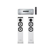 Amplificateur Yamaha R-S202D Argent + Paire d'enceintes colonne Cabasse Jersey MT32/2 Blanc