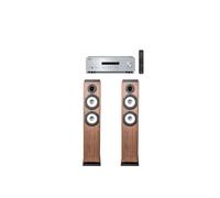 Amplificateur Yamaha R-S202D Argent + Paire d'enceintes colonne Cabasse Jersey MT32/2 Noyer