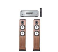 Amplificateur Yamaha R-S202D Argent + Paire d'enceintes colonne Cabasse Jersey MT32/2 Noyer