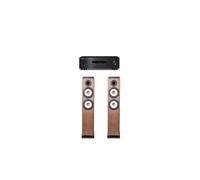 AMPLIFICATEUR YAMAHA R S202D NOIR + PAIRE D ENCEINTES COLONNE CABASSE JERSEY MT32 2 NOYER