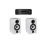 Amplificateur Yamaha R-S202D Noir + Paire d'enceintes bibliothèque Cabasse Antigua MT32/2 Blanc