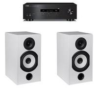 Amplificateur Yamaha R-S202D Noir + Paire d'enceintes bibliothèque Cabasse Antigua MT32/2 Blanc Noir E