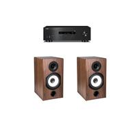 Amplificateur Yamaha R-S202D Noir + Paire d'enceintes bibliothèque Cabasse Antigua MT32/2 Noyer