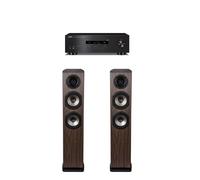 Amplificateur Yamaha R-S202D Noir + Paire d'enceintes colonne Cabasse Jersey MC170 Chêne