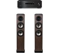 Amplificateur Yamaha R-S202D Noir + Paire d'enceintes colonne Cabasse Jersey MC170 Chêne Noir G