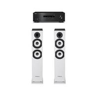 Amplificateur Yamaha R-S202D Noir + Paire d'enceintes colonne Cabasse Jersey MT32/2 Blanc