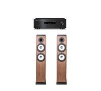 Amplificateur Yamaha R-S202D Noir + Paire d'enceintes colonne Cabasse Jersey MT32/2 Noyer