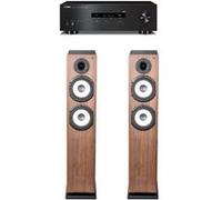Amplificateur Yamaha R-S202D Noir + Paire d'enceintes colonne Cabasse Jersey MT32/2 Noyer Noir E