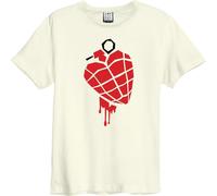 Amplified - "American Idiot Heart Grenade" T-shirt pour homme/femme Unie GD1675 (3XL) (Vieux Blanc)