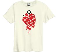 Amplified - "American Idiot Heart Grenade" T-shirt pour homme/femme unie GD743 (XS) (Vieux blanc)