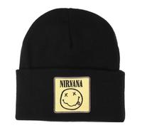 Amplified Bonnet tricoté avec logo BandMerch, accessoire pour homme, femme, enfant, unisexe, printemps, été, automne, hiver, fan de musique, festival, Nirvana, taille unique