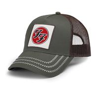 Amplified Casquette de baseball Trucker avec fermeture snapback réglable, respirante, Foo Fighters - Olive-Braun, taille unique