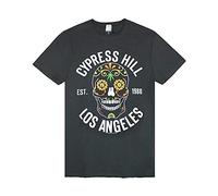 Amplified Cypress Hill Floral Skull Mens Charcoal T T-Shirts à Manches Courtes(Small)