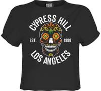 Amplified - "Floral Skull" t-shirt court pour femme GD2185 (XS) (Charbon de bois)
