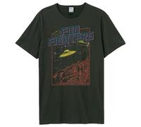 Amplified FOO Fighters - Flying Saucers | T-shirt à manches courtes au look rétro - Couleur : gris foncé - 100 % coton