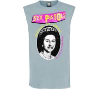 Amplified - "God Save The Queen" Haut sans manches pour hommes Sans manches GD1849 (L) (bleu étrange)