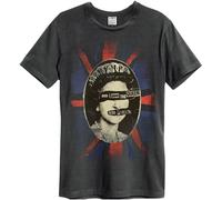 Amplified - "God Save The Queen" T-shirt col rond pour homme/femme unie GD1440 (XL) (Charbon de bois)