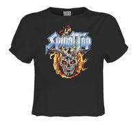 Amplified - Haut court motif/style Spinal Tap SKULL AND FLAMES - Femme (GD4086)