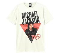 Amplified Michael Jackson T-shirt unisexe pour adulte, blanc vintage, S