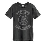 Amplified New York City T-shirt Anthrax Adulte Unisexe (L) (Charbon)