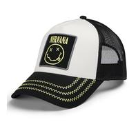 Amplified Casquette de baseball Trucker avec fermeture snapback réglable, respirante, Nirvana, blanc/noir/jaune, taille unique