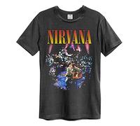 Amplified Nirvana Collection T-Shirt pour Homme Unplugged in New York Charcoal Band Merch Bands, Charcoal, M