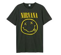 Amplified Nirvana-Smiley T-Shirt, Gris (Anthracite), M Homme