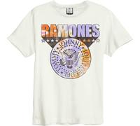 Amplified - "Ramones Shield" T-shirt pour homme/femme unie GD236 (XS) (Vieux blanc)