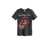 Amplified Rolling Stones UK Tongue T-Shirt, Gris (Anthracite), S Homme