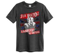 Amplified Sex Pistols-Anarchy T-Shirt, Gris (Anthracite), XL Homme