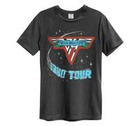 Amplified T-shirt 1980 Tour Van Halen pour adulte unisexe, Carbone, L