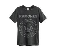 Amplified - T-shirt Homme RAMONES LOGO CREW MENS - Gris (Charcoal) - X-Large
