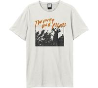 Amplified - T-shirt "Live" pour homme/femme unie GD1991 (S) (Blanc ancien)