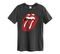 Amplified The Rolling Stones-Era Tongue T-Shirt, Grey (Charcoal CC), M Homme