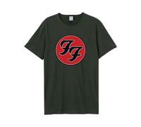 Amplified Unisex Band T-Shirt - Foo Fighters - Double Logo, Gris Foncé, XXL