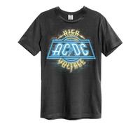 Amplified Unisex Adult High Voltage Neon AC/DC T-Shirt (XXL) (Charcoal)