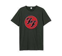 Amplified Unisex Band T-Shirt - Foo Fighters - Double Logo, Gris Foncé, L