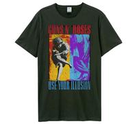 Amplified Unisex Band T-Shirt - Guns N Roses - Spliced Illusion, Gris Foncé, M