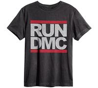 Amplified Unisex T-shirt - Run DMC Logo, Gris (Charcol), XS Homme