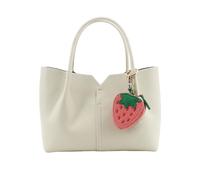 AMPOSSTO Porte-clés Y2K en cuir mignon en forme de fruit avec mini fraise, pêche, cerise, porte-monnaie, ornement à suspendre pour femmes et filles