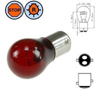 AMPOULE 12V 21/5W BAY15D ROUGE LAMPE FEU STOP ARRIERE VEILLEUSE ERGOT DECALE VOITURE AUTO MOTO SCOOTER PHARE CLIGNOTANT