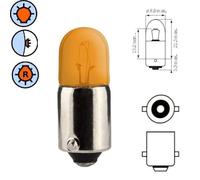cyclingcolors AMPOULE 12V 4W BA9S ORANGE CLIGNOTANT TEMOIN TABLEAU DE BORD FEU DE POSITION PLAQUE D'IMMATRICULATION AUTO MOTO MOBYLETTE SCOOTER CYCLOMOTEUR