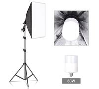 ampoule 30W - Studio Photo équipement photographie Softbox Kit d'éclairage 50x70CM professionnel système de lumière continue boîte souple