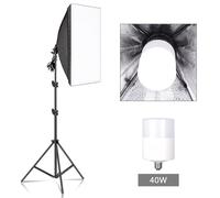 ampoule 40W - Studio Photo équipement photographie Softbox Kit d'éclairage 50x70CM professionnel système de lumière continue boîte souple