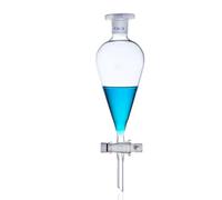 Ampoule à décanter en verre, 60/125/250/500/1000/2000ml,avec 24/29 articulations et connecteur PTFE, Filtre en verre pour bol Entonnoir en verre Ampoule à décanter scientifique en forme de poire