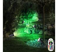 Ampoule à Enficher Extérieur Spot Tache Réglable LED Couleur Variateur Alu Noir