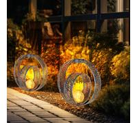 Ampoule à Enficher Lampe D'Extérieur Solaire 2er Set Pointe Résistant Akku Glas