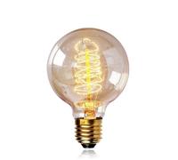 Ampoule à incandescence G80 40W E27 - Edison - Jaune - Classe énergétique A+