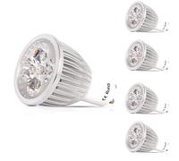 Ampoule à réflecteur LED GU10 avec lentille optique de faisceau de 120°, 6W, CRI>80, Blanc chaud 2800K-3000K, Non Dimmable, 500-520 Lumens Spot 220V 240V aluminium Efficacité Energétique (5 pièces)