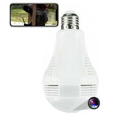 Ampoule Caméra Espion De Surveillance HD 2Mp 360° Wifi Ip E27 Vision Nocturne Ir + SD 8Go YONIS